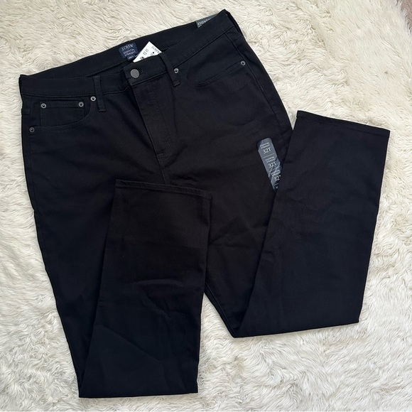 J. Crew Factory Jeans Tall Essential Straight In All-Day Stretch Black 32T NWT - Picture 2 of 11